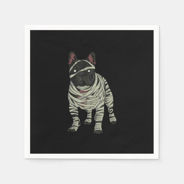 Serviette En Papier Cadeau d'Halloween de maman de chien de taureau fr (Devant)