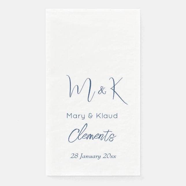 Serviette En Papier Cadeau Mariage, Fête des mariées/Fiançailles perso (Devant)