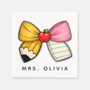 Serviette En Papier Cadeau personnalisé pour enseignant Enseignant p