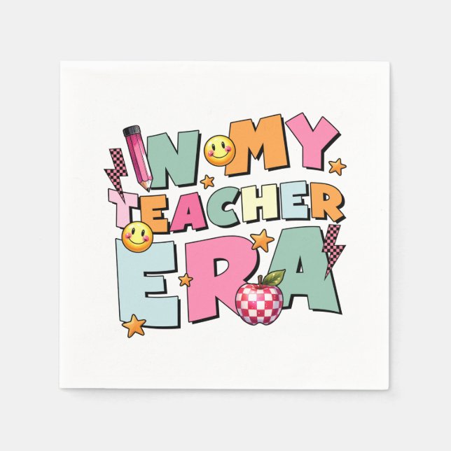 Serviette En Papier Cadeau pour Enseignant | À Mon Ère d'Enseignant (Devant)