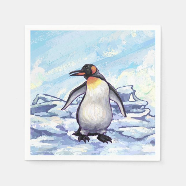 Serviette En Papier Cadeaux et accessoires de pingouin (Devant)