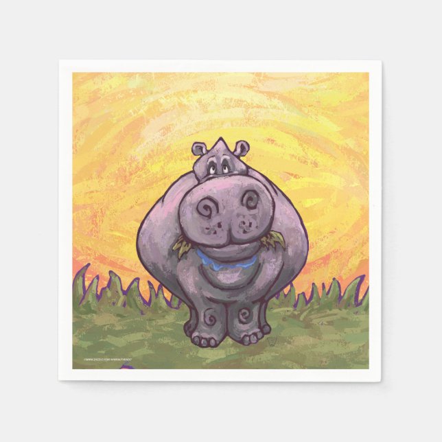 Serviette En Papier Cadeaux et accessoires Hippopotamus (Devant)