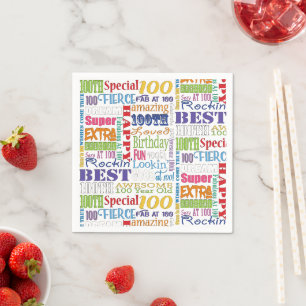 Serviette En Papier Cadeaux Uniques Et Spéciaux 100e Fête Anniversaire