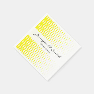 Serviette En Papier Cadmium Polka Jaune Point Blanc Moderne
