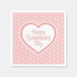 Serviette En Papier Cadre cardiaque bon thanksgiving   Napkin