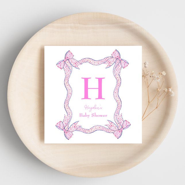 Serviette En Papier Cadre de poche en ruban rose bleu Napkin personnal (Créateur téléchargé)