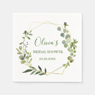 Serviette En Papier Cadre géométrique moderne en eucalyptus pour showe