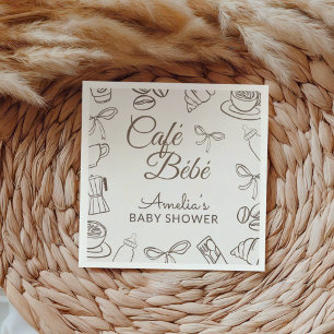 Serviette En Papier Cafe Bebe Baby Shower à l'arc-en-ciel