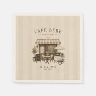 Serviette En Papier Cafe bebe fête de bébé mixte marron