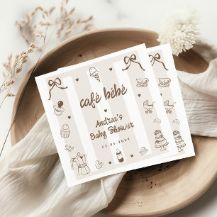 Serviette En Papier Café Bébé Invitation de Baby Shower Dessinée à la