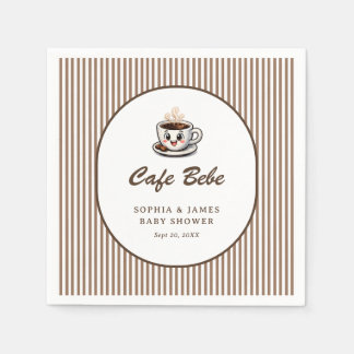 Serviette En Papier Café Bébé Mignon Rayé Baby Shower Brunch
