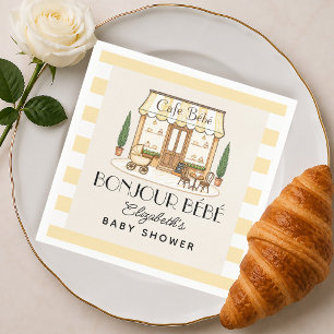 Serviette En Papier Café Bébé Parisien Fille ou Garçon Baby Shower