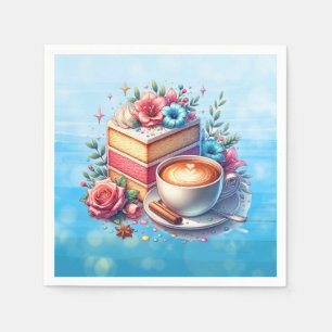 Serviette En Papier Café et gâteau d'anniversaire Personnalisé