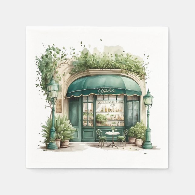 Serviette En Papier Café français esthétique, Vintage, (Devant)