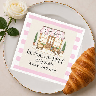 Serviette En Papier Café Français Paris Bébé Fille Baby Shower