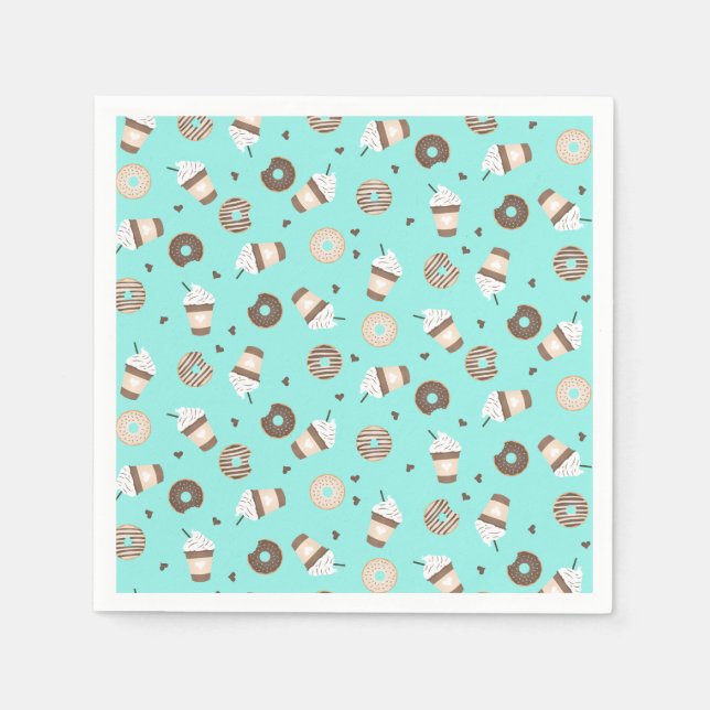 Serviette En Papier Café Frappuccino Motif de beignets (Devant)