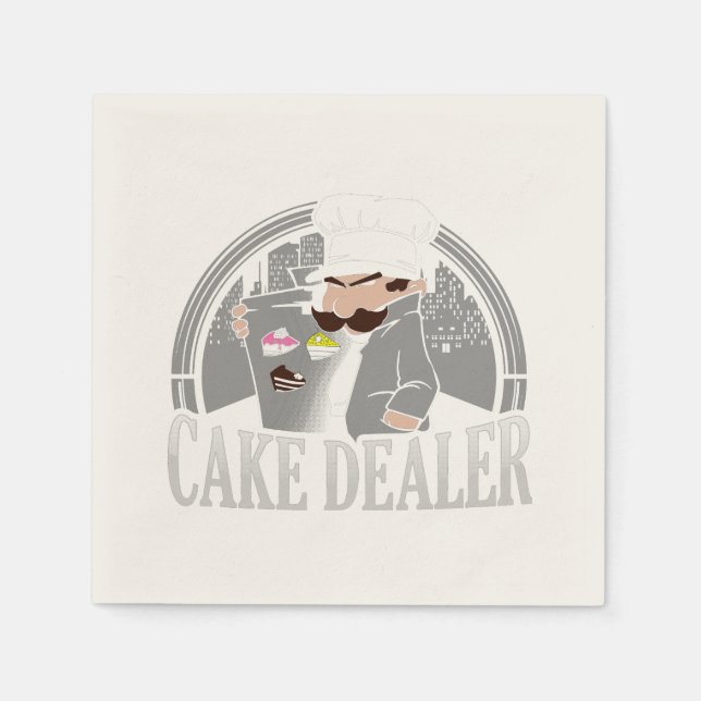 Serviette En Papier Cake Dealer Funny Bakery propriétaire Papier (Devant)