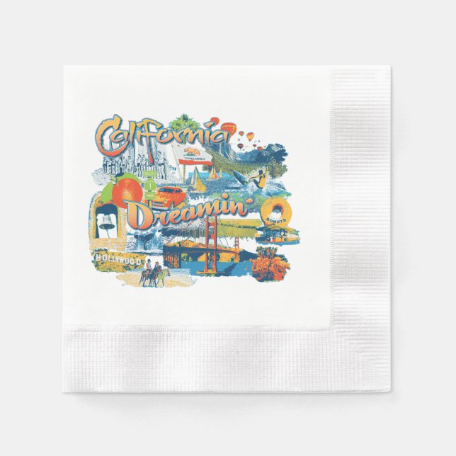 Serviette En Papier California Dreaming (Devant)