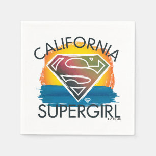 Serviette En Papier California Supergirl Sunset Graphic