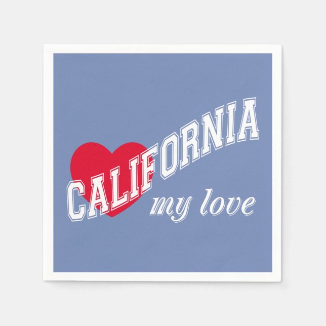 Serviette En Papier Californie, mon amour (Devant)