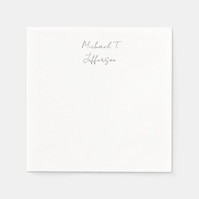 Serviette En Papier Calligraphie classique élégant simple (Devant)