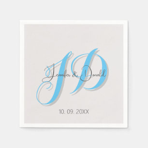 Serviette En Papier Calligraphie classique tendance monogramme