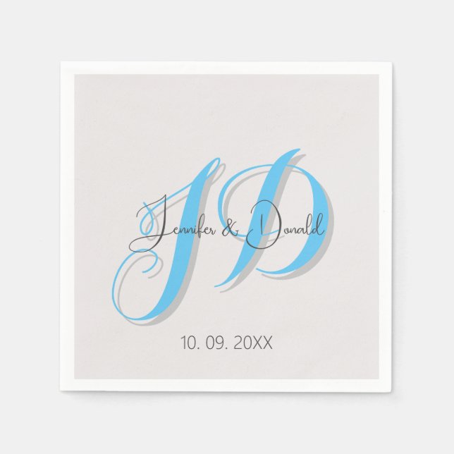 Serviette En Papier Calligraphie classique tendance monogramme (Devant)