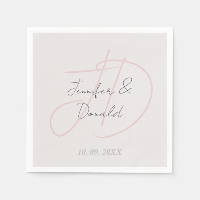 Serviette En Papier Calligraphie classique tendance monogramme (Devant)