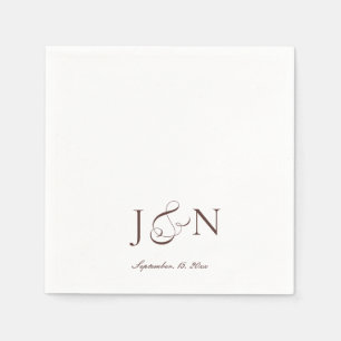 Serviette En Papier Calligraphie de mariage classique écriture anglais