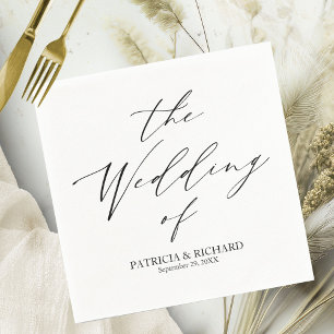 Serviette En Papier Calligraphie Élégante de Mariage