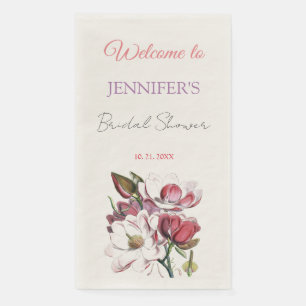 Serviette En Papier Calligraphie Élégante Florale Bienvenue Shower de 