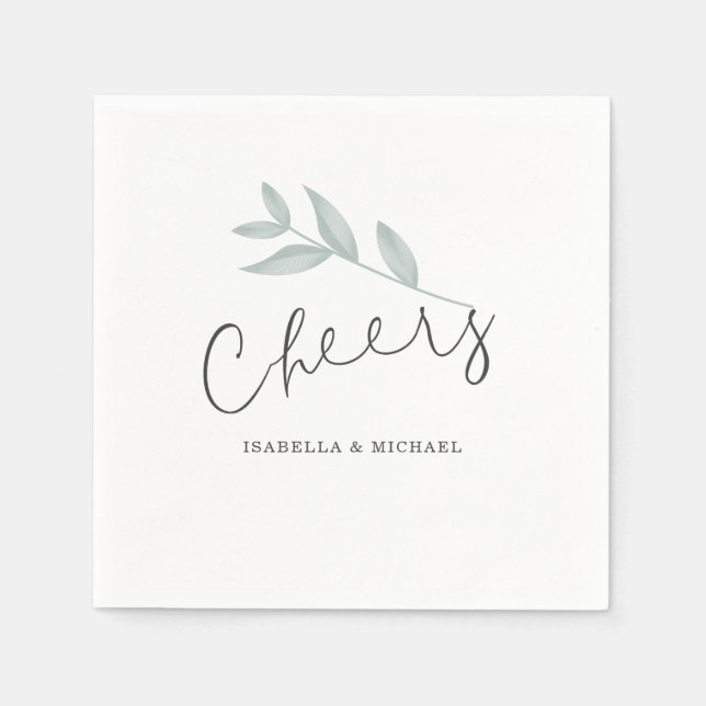 Serviette En Papier Calligraphie Mariage botanique Bravo (Devant)