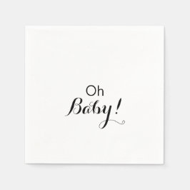 Serviette En Papier Calligraphie moderne Formel Oh Baby shower