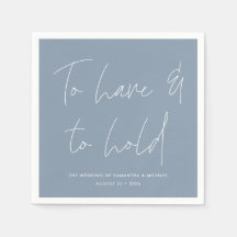 Calligraphie moderne Vows Dusty Mariage bleu