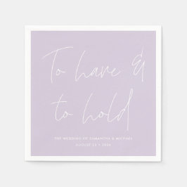 Serviette En Papier Calligraphie moderne Vows Lavender Purple Mariage
