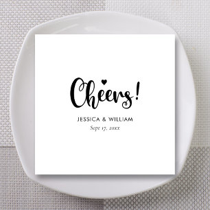 Serviette En Papier Calligraphie noir salue Mariage serviettes - blanc