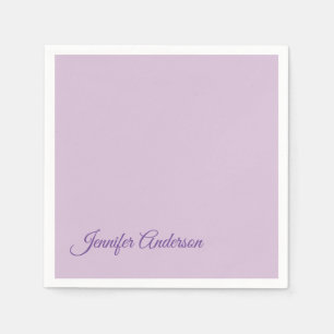 Serviette En Papier Calligraphie Pastel Thistle Rose Nom personnalisé