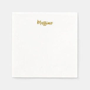 Serviette En Papier Calligraphie Professionnel Élégant Couleur Or