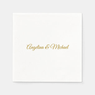 Serviette En Papier Calligraphie professionnelle Elegant or couleur