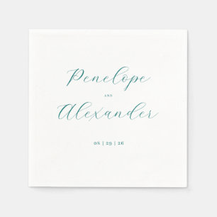 Serviette En Papier Calligraphie Télée Élégante