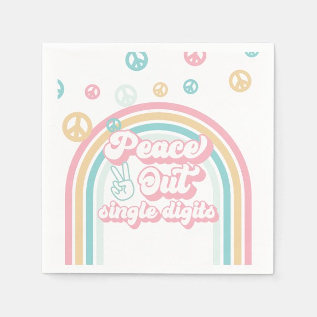 Serviette En Papier Calme Des Chiffres Simple Retro Summer Rainbow (Devant)