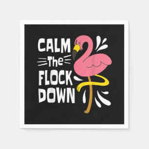 Serviette En Papier Calmez-Vous Le Flamant rose Rose Amusant