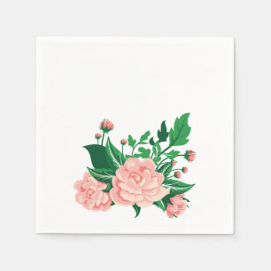 Serviette En Papier Camélias roses
