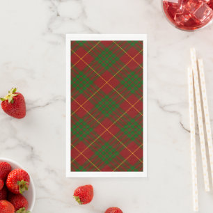 Serviette En Papier Cameron tartan rouge vert carreaux