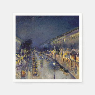 Serviette En Papier Camille Pissarro - Boulevard Montmartre la nuit