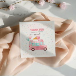 Serviette En Papier Camion à glace rose Voici l'anniversaire de la Sco