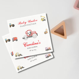 Serviette En Papier Camion bébé en construction baby shower