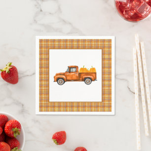 Serviette En Papier Camion d'automne Anniversaire Napkin - Camion seul