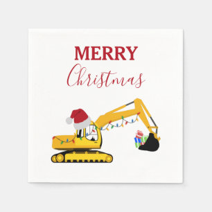 Serviette En Papier Camion de construction de l'excavatrice de Noël  