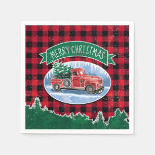 Serviette En Papier Camion de cru de Joyeux Noël
